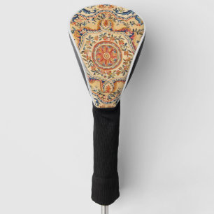 Elegant Italian Vintage Baroque Blue Orange Golf Head Cover