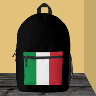 Elegant Italy backpack, black, Italian Flag Printed Backpack