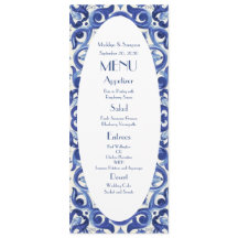 Elegant Italy blue La Dolce Vita  Flat Menu