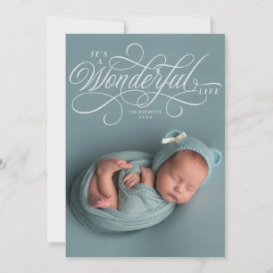 Elegant It's A Wonderful Life script photo design Invitation