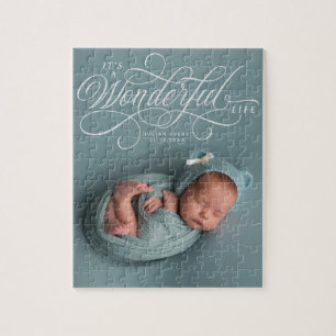 Elegant It's A Wonderful Life script photo design Jigsaw Puzzle