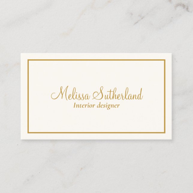 Elegant ivory and gold  business card (Front)