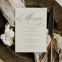 Elegant Ivory and Gold Calligraphy Wedding