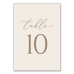 Elegant Ivory and Gold Calligraphy Wedding Table Number