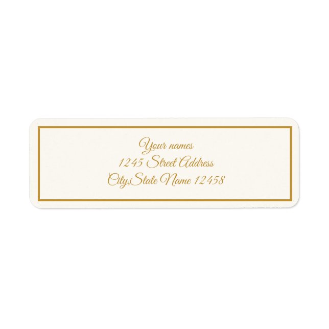 Elegant ivory and gold   label (Front)