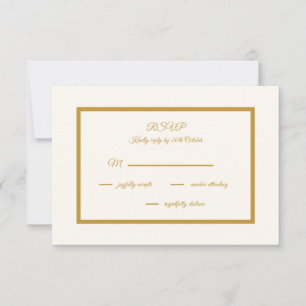 Elegant ivory and gold  RSVP card
