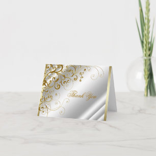 Elegant Ivory and Gold Thank You Card