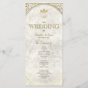 Elegant Ivory and Gold Wedding Programme