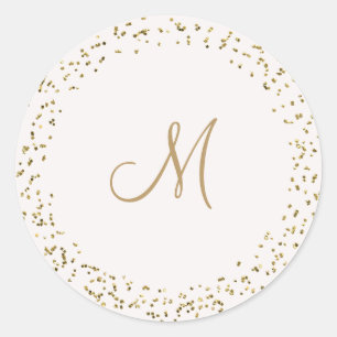 Elegant Ivory and Gold Wedding Sticker