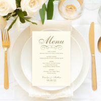 Elegant Ivory Antique Gold Scroll Wedding Monogram