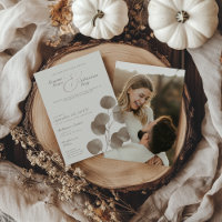 Elegant Ivory & Ash Fall Botanical Photo Wedding