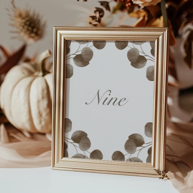 Elegant Ivory & Ash Fall Botanical Table Numbers (Creator Uploaded)