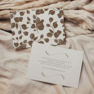 Elegant Ivory & Ash Fall Botanical Wedding Detail Enclosure Card