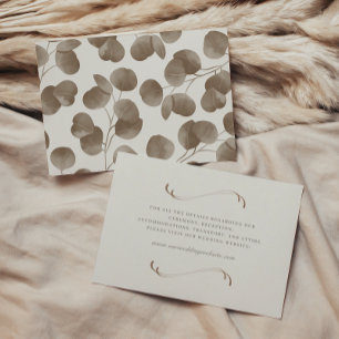Elegant Ivory & Ash Fall Botanical Wedding Detail Enclosure Card