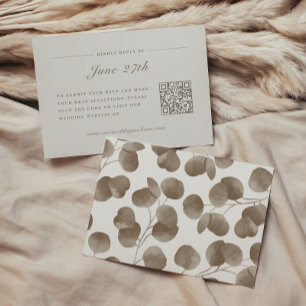 Elegant Ivory & Ash Fall Botanical Wedding RSVP Card