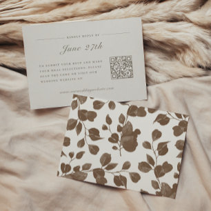 Elegant Ivory & Ash Fall Botanical Wedding RSVP Card