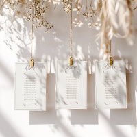 Elegant Ivory & Ash Wedding Seating Chart Cards