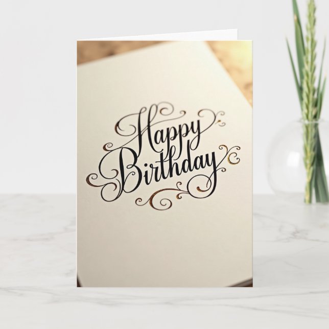 Elegant Ivory Birthday Card (Front)