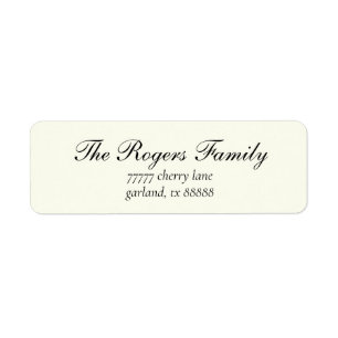 Elegant Ivory Black Wedding Return Address