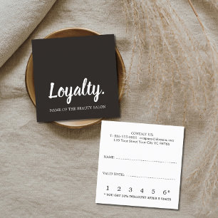 Elegant Ivory Black White Beauty Loyalty Card