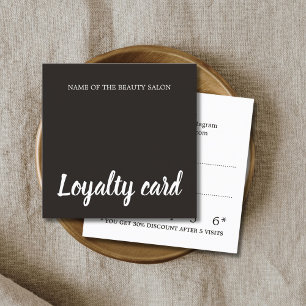 Elegant Ivory Black White Beauty Loyalty Card