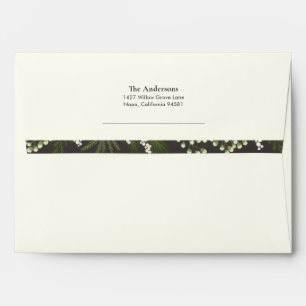Elegant Ivory Botanical Christmas Holiday Envelope