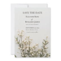 Elegant Ivory Botanical Save the Date