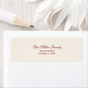 Elegant Ivory & Burgundy Family Return Address
