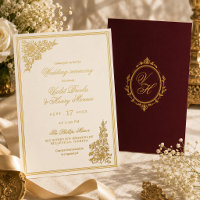 Elegant Ivory & Burgundy Romantic Regency Wedding