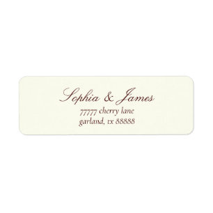 Elegant Ivory Burgundy Wedding Return Address