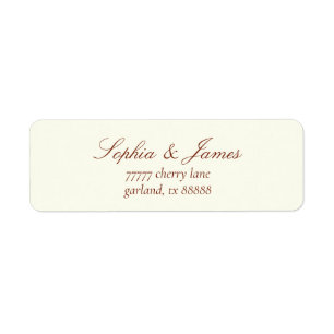 Elegant Ivory Burgundy Wedding Return Address