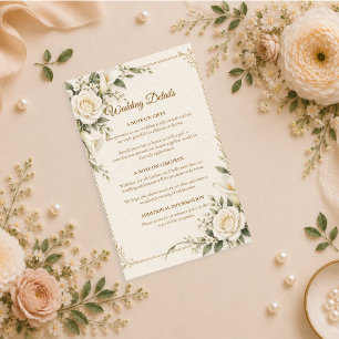 Elegant Ivory Calla Lily Wedding Enclosure Card