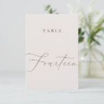 Elegant Ivory Calligraphy Fourteen Table Number<br><div class="desc">Help your guests find their way with these double sided table number cards. The neutral design features a minimalist card decorated with romantic and elegant typography. Designed to coordinate with for the «ETHEREAL» Wedding Invitation Collection. Other table numbers in the collection are sold separately. View the collection link on this...</div>