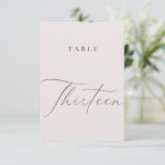 Elegant Ivory Calligraphy Thirteen Table Number<br><div class="desc">Help your guests find their way with these double sided table number cards. The neutral design features a minimalist card decorated with romantic and elegant typography. Designed to coordinate with for the «ETHEREAL» Wedding Invitation Collection. Other table numbers in the collection are sold separately. View the collection link on this...</div>