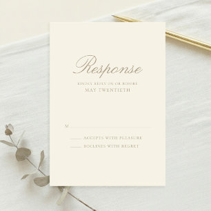 Elegant Ivory Classic Wedding RSVP Card