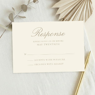 Elegant Ivory Classic Wedding RSVP Card