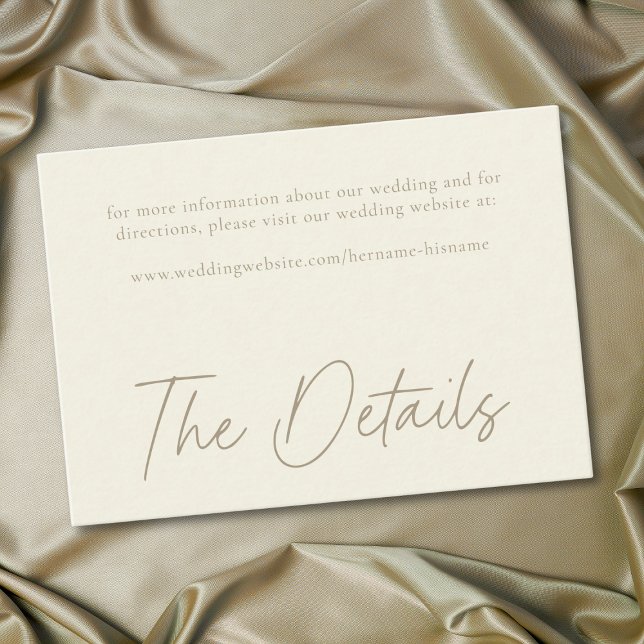 Elegant Ivory Cream Minimalist Wedding Enclosure Card (Elegant Ivory Cream Minimalist Wedding Enclosure Card)