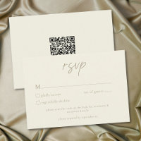 Elegant Ivory Cream Minimalist Wedding QR Code