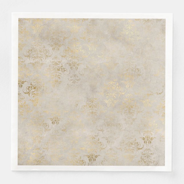 Elegant Ivory damask for all occasions Napkin (Front)