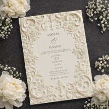 Elegant Ivory Embossed Style Baroque Wedding