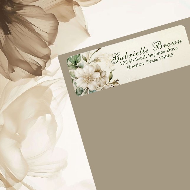 Elegant Ivory Floral Bouquet Return Address (Creator Uploaded)