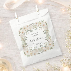 elegant ivory floral bridal shower gift tags favour bags