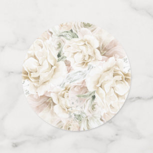 Elegant Ivory Floral Monogram Wedding Confetti