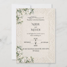 Elegant Ivory Floral Muslim Wedding