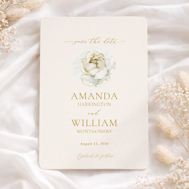 Elegant Ivory Floral Save the Date Card (Creator Uploaded)