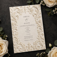 Elegant Ivory Floral Scrollwork Baroque Wedding