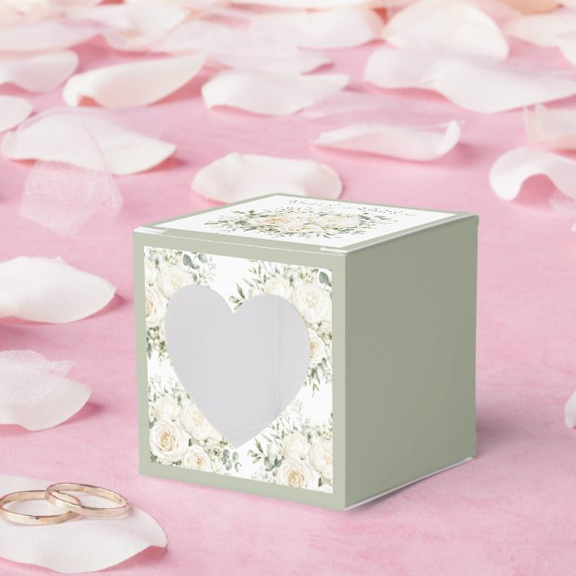 Elegant Ivory Floral Wedding  Favour Box (Wedding)