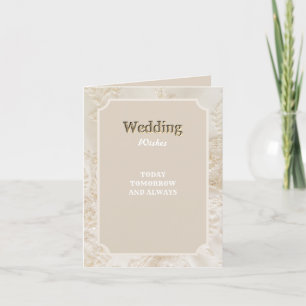 Elegant Ivory Floral Wedding Wishing Congrates Thank You Card