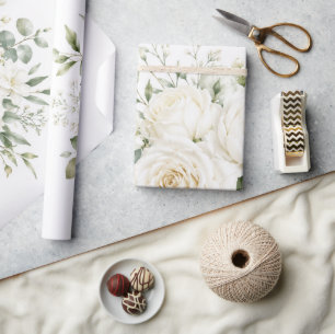 Elegant Ivory Floral Wedding  Wrapping Paper