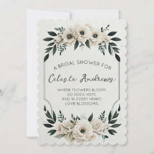 Elegant Ivory Flowers Invitation